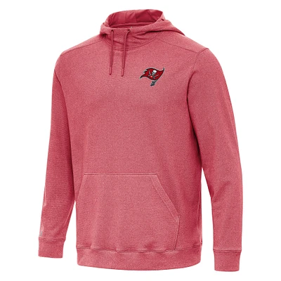 Men's Antigua Heather Red Tampa Bay Buccaneers Cloud Pullover Hoodie