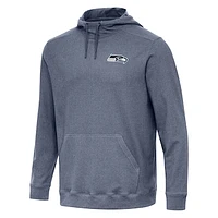 Men's Antigua Heather College Navy Seattle Seahawks Cloud Pullover Hoodie