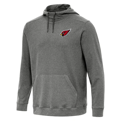 Men's Antigua Heather Black Arizona Cardinals Cloud Pullover Hoodie