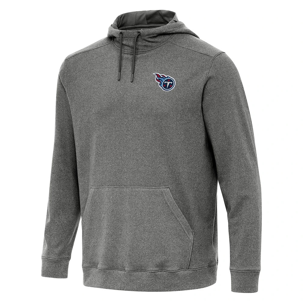 Men's Antigua Heather Black Tennessee Titans Cloud Pullover Hoodie
