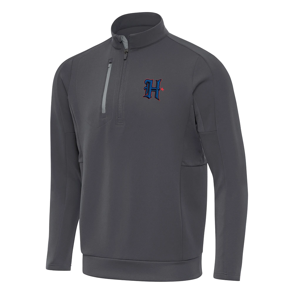 Men's Antigua Pewter Houston Texans Generation Quarter-Zip Pullover Top
