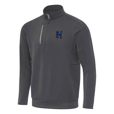 Men's Antigua Pewter Houston Texans Generation Quarter-Zip Pullover Top