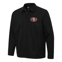 Men's Antigua Black San Francisco 49ers Pivot Full-Zip Jacket
