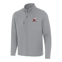 Men's Antigua Gray Cleveland Browns Brownie Logo Objection Full-Zip Jacket