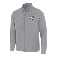 Men's Antigua Gray Los Angeles Rams Objection Full-Zip Jacket