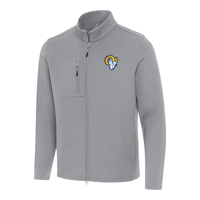 Men's Antigua Gray Los Angeles Rams Objection Full-Zip Jacket