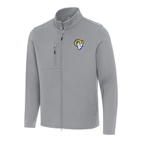 Men's Antigua Gray Los Angeles Rams Objection Full-Zip Jacket