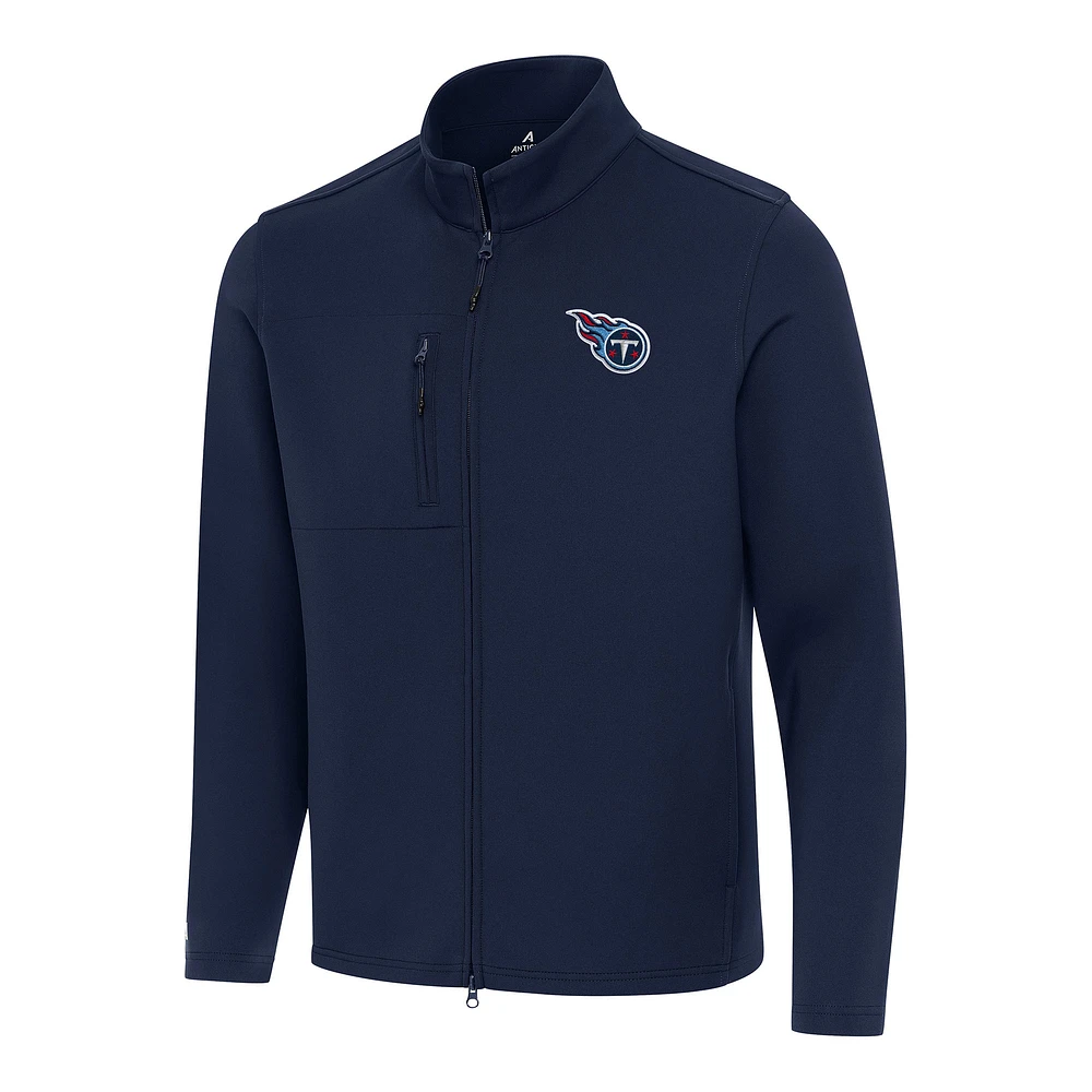 Men's Antigua Navy Tennessee Titans Objection Full-Zip Jacket