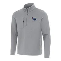 Men's Antigua Gray Tennessee Titans Insider Quarter-Zip Pullover Top