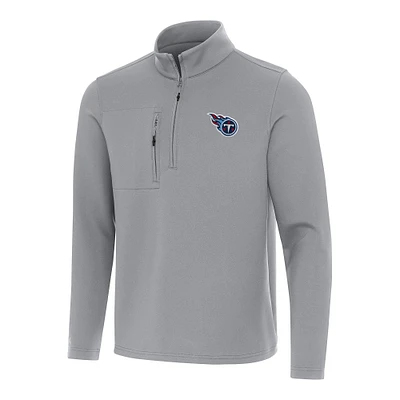 Men's Antigua Gray Tennessee Titans Insider Quarter-Zip Pullover Top