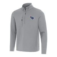 Men's Antigua Gray Tennessee Titans Insider Quarter-Zip Pullover Top