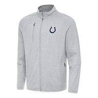 Men's Antigua Heather Gray Indianapolis Colts  Hold-Up Tri-Blend Full-Zip Jacket