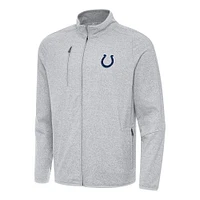 Men's Antigua Heather Gray Indianapolis Colts  Hold-Up Tri-Blend Full-Zip Jacket