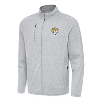 Men's Antigua Heather Gray Los Angeles Rams  Hold-Up Tri-Blend Full-Zip Jacket
