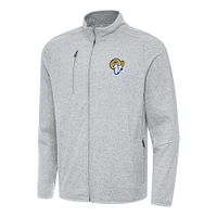 Men's Antigua Heather Gray Los Angeles Rams  Hold-Up Tri-Blend Full-Zip Jacket