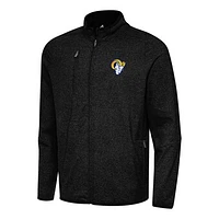 Men's Antigua Heather Black Los Angeles Rams  Hold-Up Tri-Blend Full-Zip Jacket