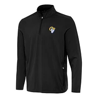 Men's Antigua  Black Los Angeles Rams Perilous Quarter-Zip Pullover Top
