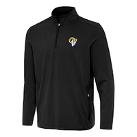 Men's Antigua  Black Los Angeles Rams Perilous Quarter-Zip Pullover Top