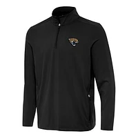 Men's Antigua  Black Jacksonville Jaguars Perilous Quarter-Zip Pullover Top