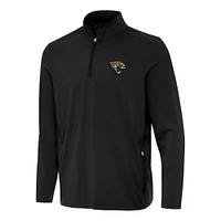 Men's Antigua  Black Jacksonville Jaguars Perilous Quarter-Zip Pullover Top