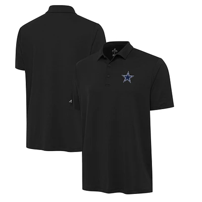 Men's Antigua  Black Dallas Cowboys Reprocess Polo