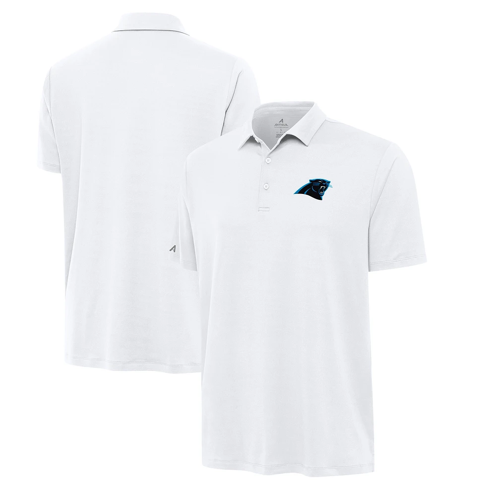 Men's Antigua White Carolina Panthers Reprocess Polo