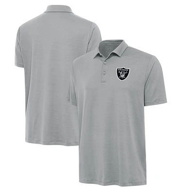 Men's Antigua  Gray Las Vegas Raiders Reprocess Polo