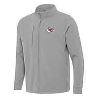 Men's Antigua  Gray Kansas City Chiefs Regard Full-Zip Jacket