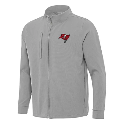Men's Antigua  Gray Tampa Bay Buccaneers Regard Full-Zip Jacket
