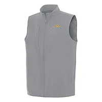 Men's Antigua  Gray Los Angeles Chargers Regard Full-Zip Vest