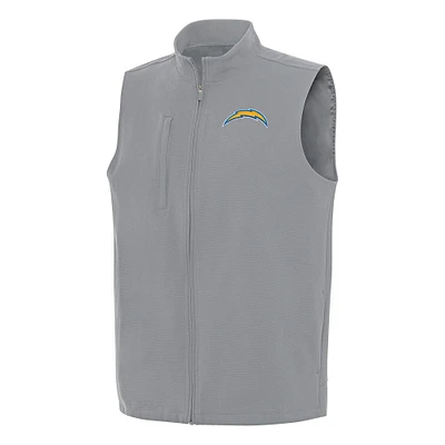 Men's Antigua  Gray Los Angeles Chargers Regard Full-Zip Vest
