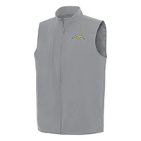 Men's Antigua  Gray Los Angeles Chargers Regard Full-Zip Vest