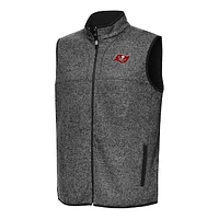 Men's Antigua Heather Tampa Bay Buccaneers Fortune Full-Zip Vest