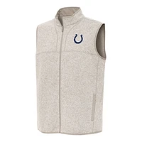 Men's Antigua  Oatmeal Indianapolis Colts Fortune Full-Zip Vest