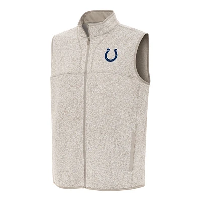 Men's Antigua  Oatmeal Indianapolis Colts Fortune Full-Zip Vest