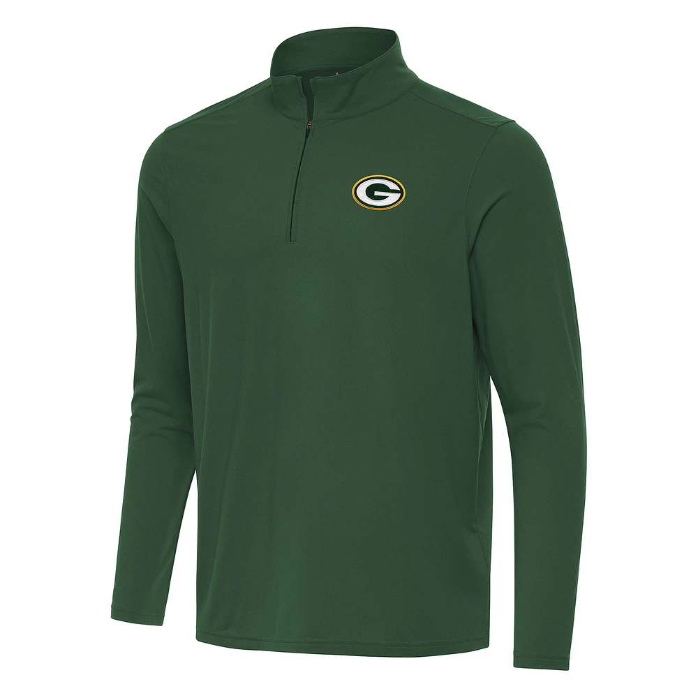 Men's Antigua Green Bay Packers Intent Quarter-Zip Pullover Top