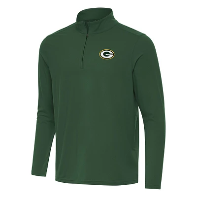 Men's Antigua Green Bay Packers Intent Quarter-Zip Pullover Top