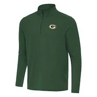 Men's Antigua Green Bay Packers Intent Quarter-Zip Pullover Top