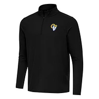Men's Antigua Black Los Angeles Rams Intent Quarter-Zip Pullover Top