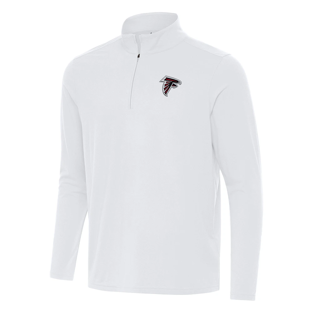 Men's Antigua White Atlanta Falcons Intent Quarter-Zip Pullover Top