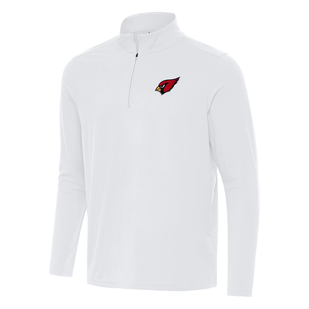 Men's Antigua White Arizona Cardinals Intent Quarter-Zip Pullover Top