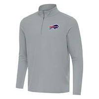 Men's Antigua Gray Buffalo Bills Intent Quarter-Zip Pullover Top
