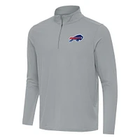 Men's Antigua Gray Buffalo Bills Intent Quarter-Zip Pullover Top