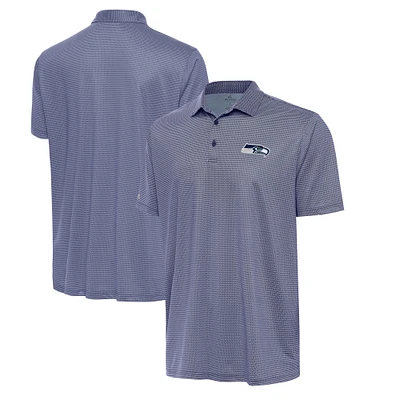 Men's Antigua White/College Navy Seattle Seahawks  Rings Polo