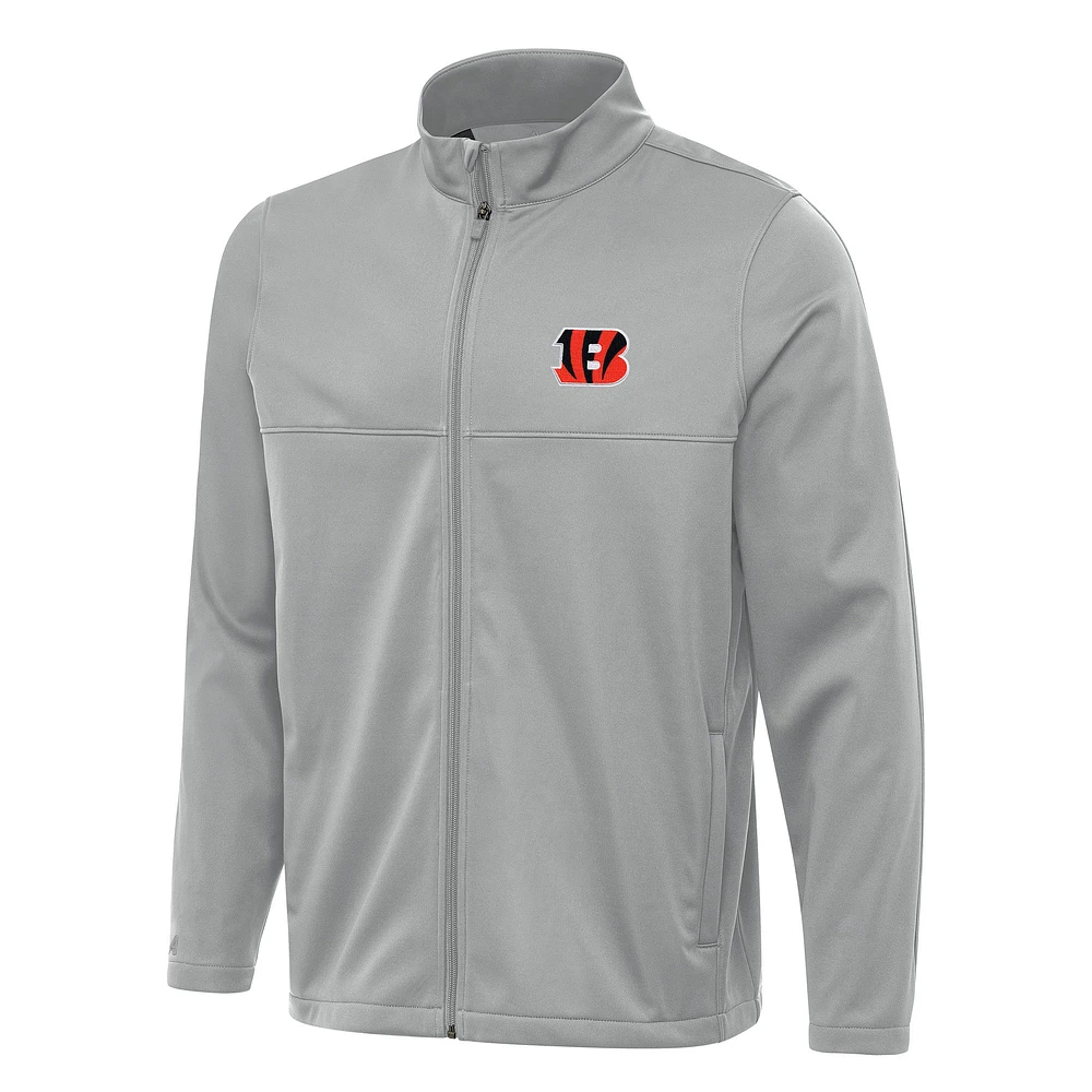 Men's Antigua Cincinnati Bengals Links 2 Full-Zip Golf Jacket