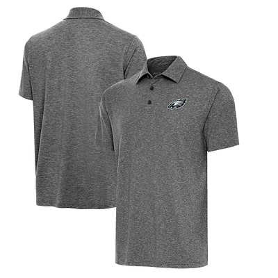 Men's Antigua Heather Black Philadelphia Eagles  Big & Tall Par 3 Polo