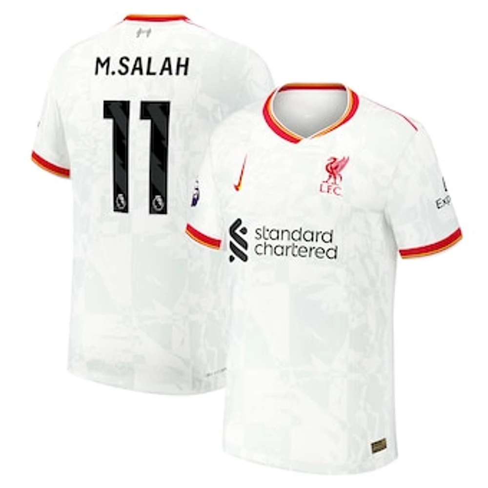 Men's Nike Mohamed Salah White Liverpool 2024/25 Third Authentic Jersey