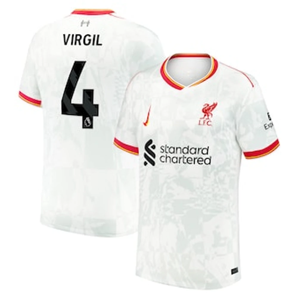 Men's Nike Virgil van Dijk White Liverpool 2024/25 Third Replica Jersey