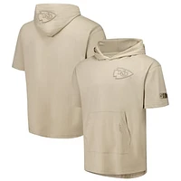 Men's Pro Standard Tan Kansas City Chiefs Neutrals Capsule Short Sleeve Pullover Hoodie