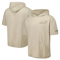 Men's Pro Standard Tan Philadelphia Eagles Neutrals Capsule Short Sleeve Pullover Hoodie